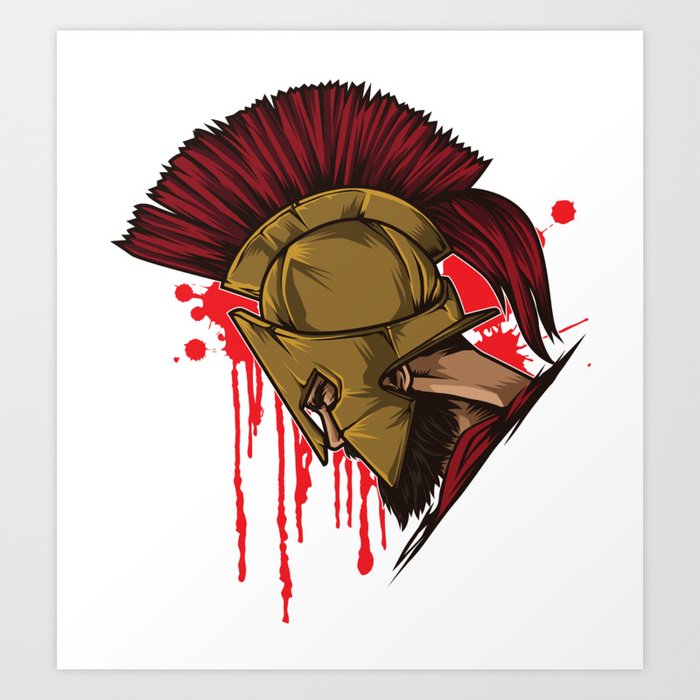 Spartan Warrior Sparta Head Fighter Spartiate Art Print By