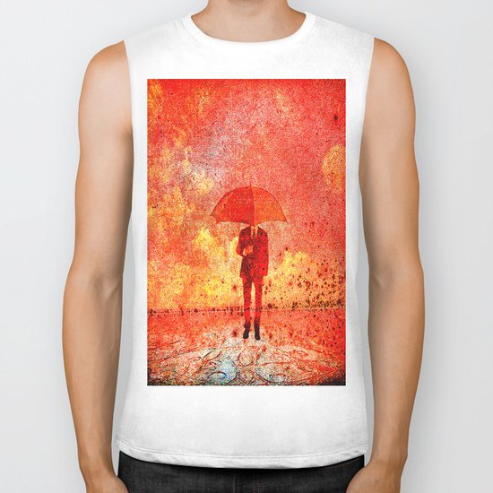 The man in the umbrella Biker Tank