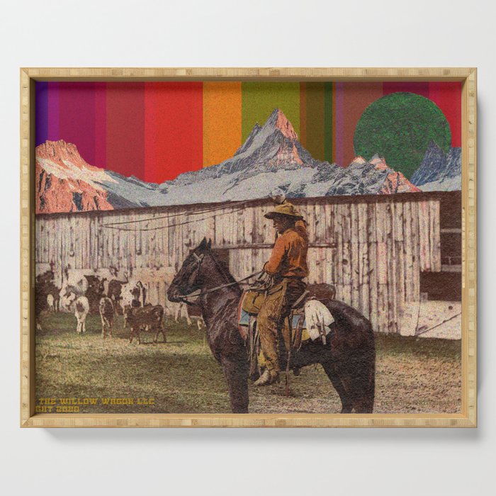 Rainbow Mt. Cowboy Serving Tray