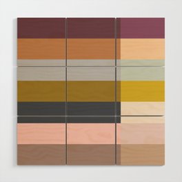 Multi Colored Block Striped Pattern Wood Wall Art