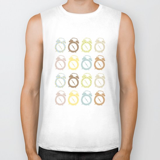 clocks pattern Biker Tank