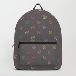 Pattern: Pastel spirals on dove grey/gray background Backpack