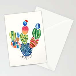 Colorful and abstract cactus Stationery Cards