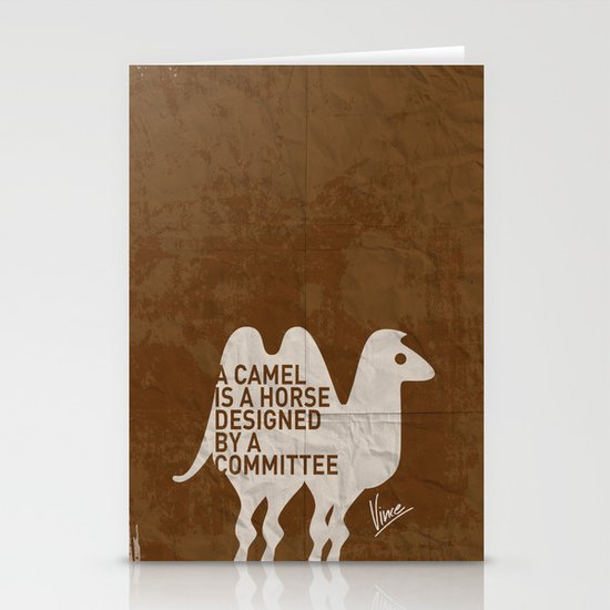 My - A camel is a horse designed by a committee - quote poster Stationery Cards