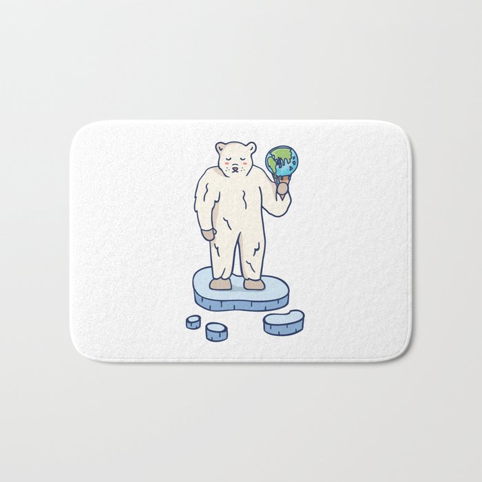 GlobaL Warming Polar Bear Bath Mat