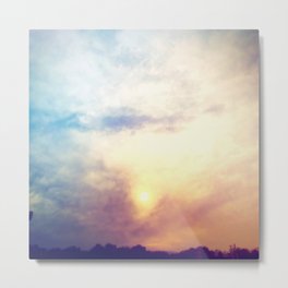 Before the storm, Metal Print | Sun, Sunset, Volatile, Clouds, Sky, Nature, Storm, Pastel, Photo, Tempest 