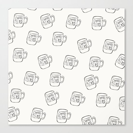 Coffee Cup Pattern for the Coffee Obsessed Canvas Print
