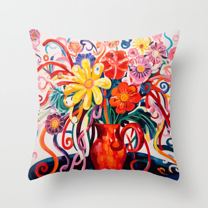 Matisse Inspired Octopus Vase Throw Pillow