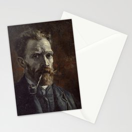 Vincent van Gogh's Self-Portrait with Pipe Stationery Card