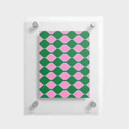 Colorful Pink + Green Ethnic Kilim Pattern Floating Acrylic Print