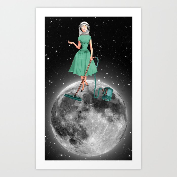 Housewife on the moon Art Print