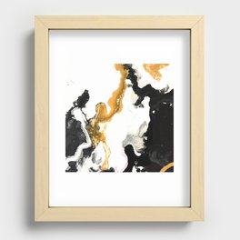 Black white and gold Recessed Framed Print
