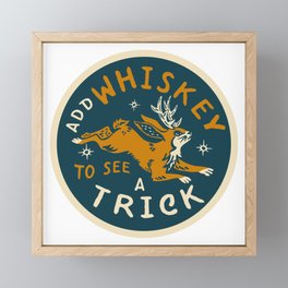 "Add Whiskey To See A Trick" Funny Jackalope Art V.2 Framed Mini Art Print