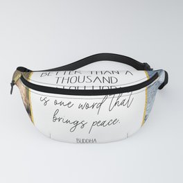 Buddha Quote Better Than A Thousand Hollow Words Fanny Pack | Uluwatu, Buddhism, Digital, Buddha, Cliff, Thousandwords, Paper, Lettering, Typography, Inspirational 