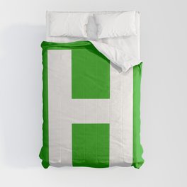 Letter H (White & Green) Comforter