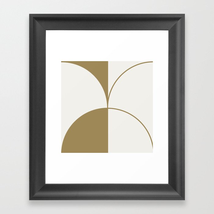 form x anvil | round solid lines | gold on white Framed Art Print