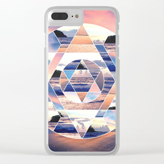 Geometric Ocean Abstract Clear iPhone Case