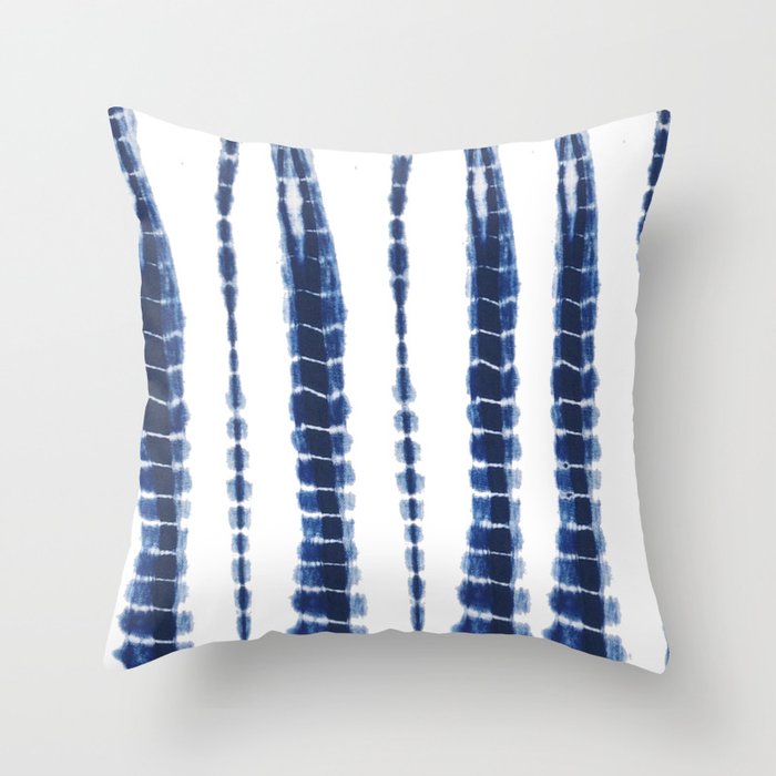 Indigo Blue Tie Dye Delight Throw Pillow