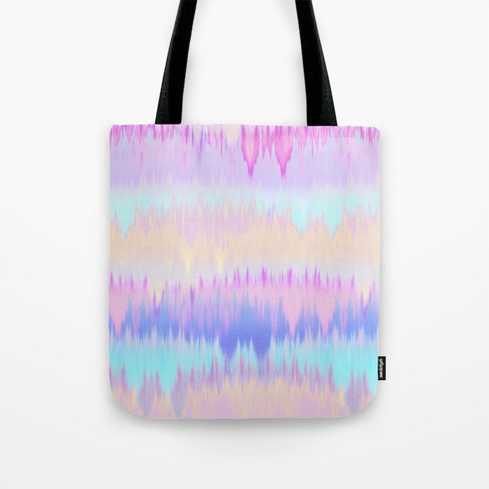 Pastel Rainbow Tie Dye Print Tote Bag