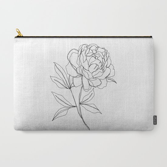 Botanical Illustration Line Drawing Peony Carry All Pouch By Thecolourstudy Society6