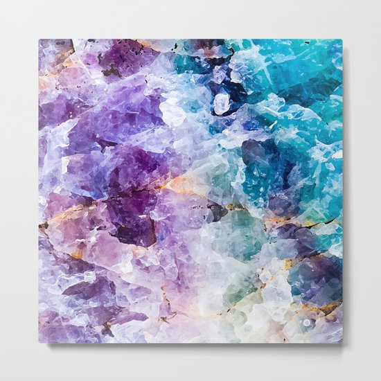 Multicolor quartz texture Metal Print
