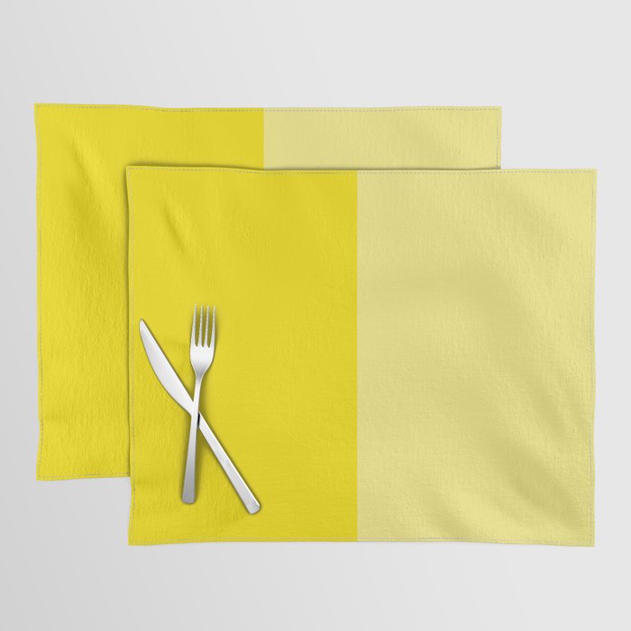 Bright Yellow Two Monotone Color Block Placemat