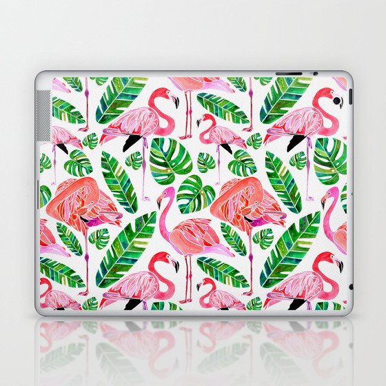 Flamingos and Tropical Leaves Pattern Laptop & iPad Skin