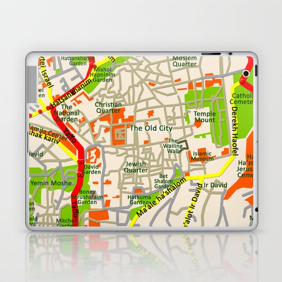 Jerusalem map design Laptop & iPad Skin