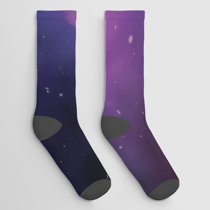 Cool Purple Outer Space Print Planet Lover Pattern Socks