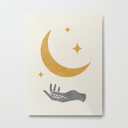 Moonlight Hand Metal Print