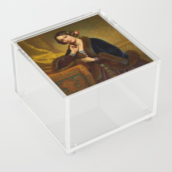 Portrait of Princess Julia von Liechtenstein, 1853 by Carl von Blaas Acrylic Box