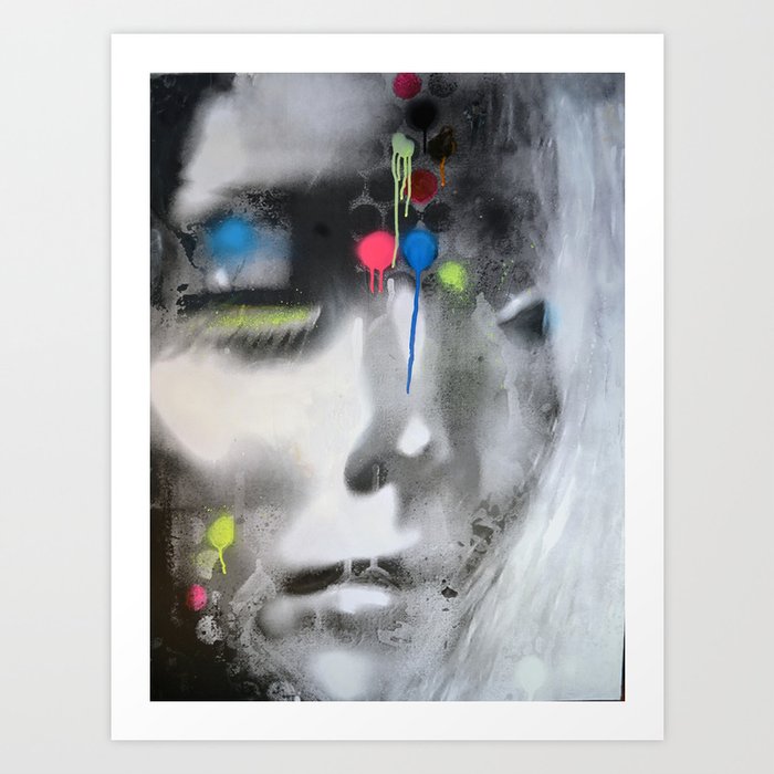 Girl With The Yellow Eye Lash Art Print By Wanderingshaman Society6