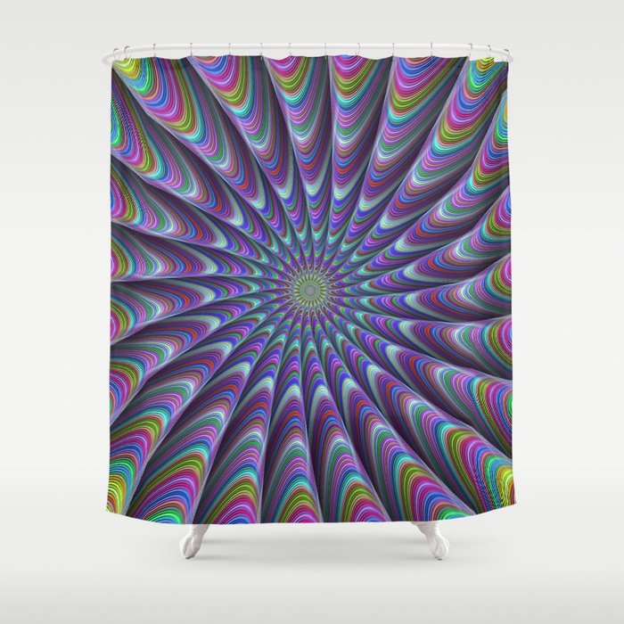 Twisted fractal sun Shower Curtain
