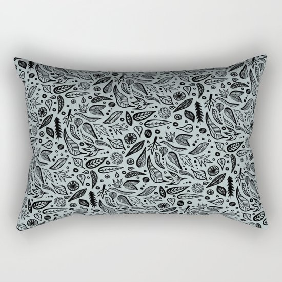Dark Leaves Rectangular Pillow