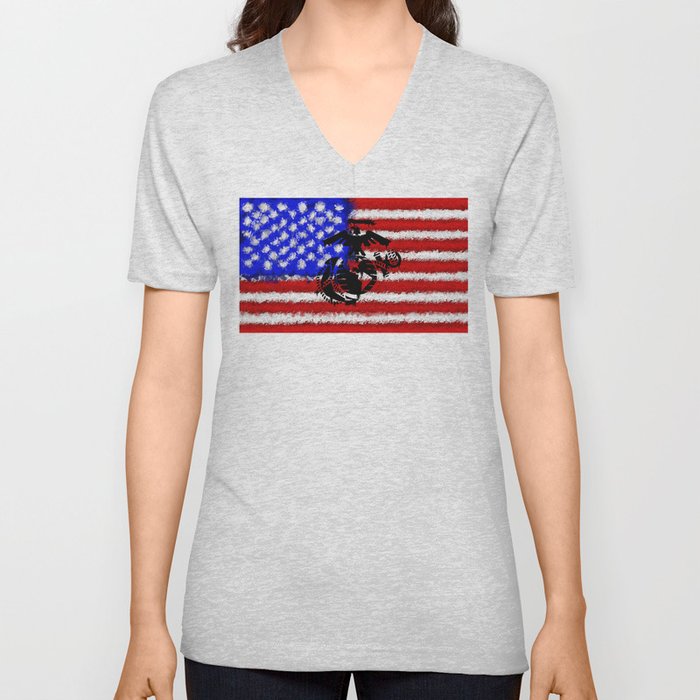 This We'll Defend - USMC V Neck T Shirt