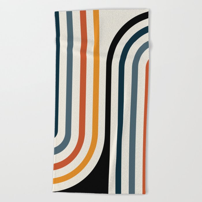 Bold Curvature Stripes IV Beach Towel
