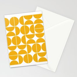Mid Century Modern Geometric 04 Yellow Stationery Card