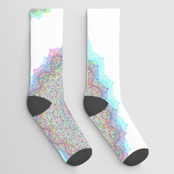 Mandala Glitch Socks