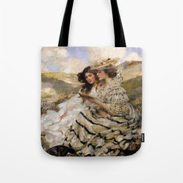 On the Dunes, Lady Shannon and Kitty by James Jebusa Shannon Tote Bag