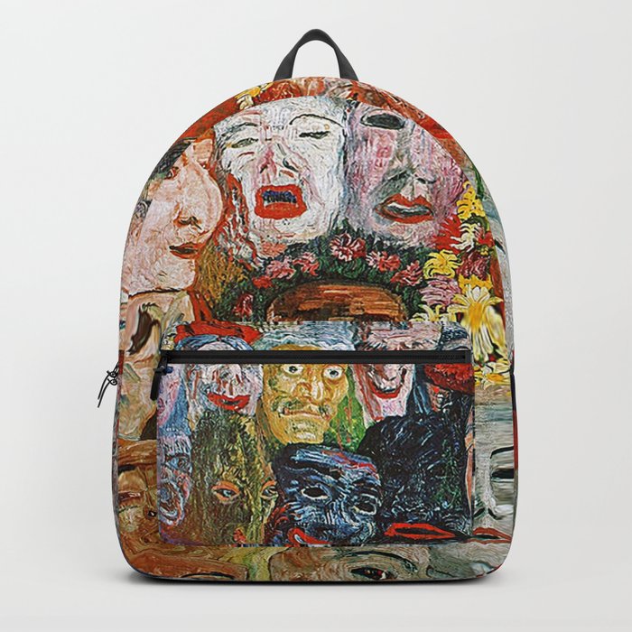 A face in the crowd; Ensor with Masks, selfportrait, Ensor aux masques grotesque art portrait