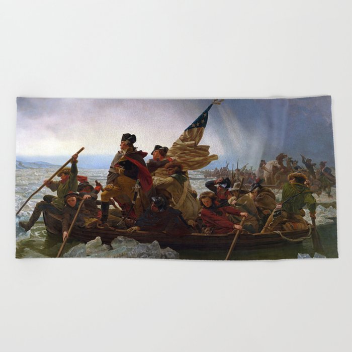 George Washington Crossing Of The Delaware River Painting Beach