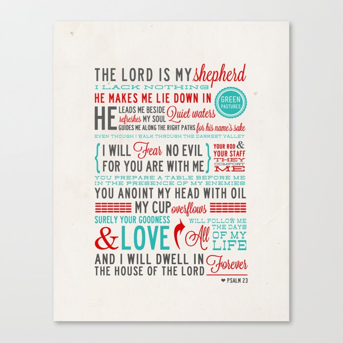 Psalm 23 Canvas Print By Meganwatson Society6