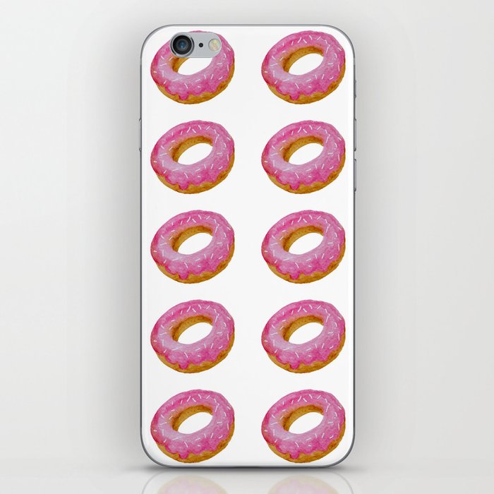 Watercolor donut pattern - pink iPhone Skin