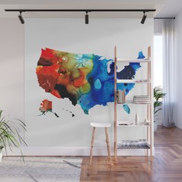 United States of America Map 4 - Colorful USA Wall Mural