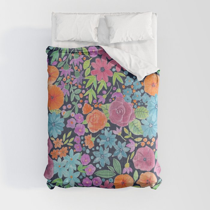 Floral watercolor pattern Comforter