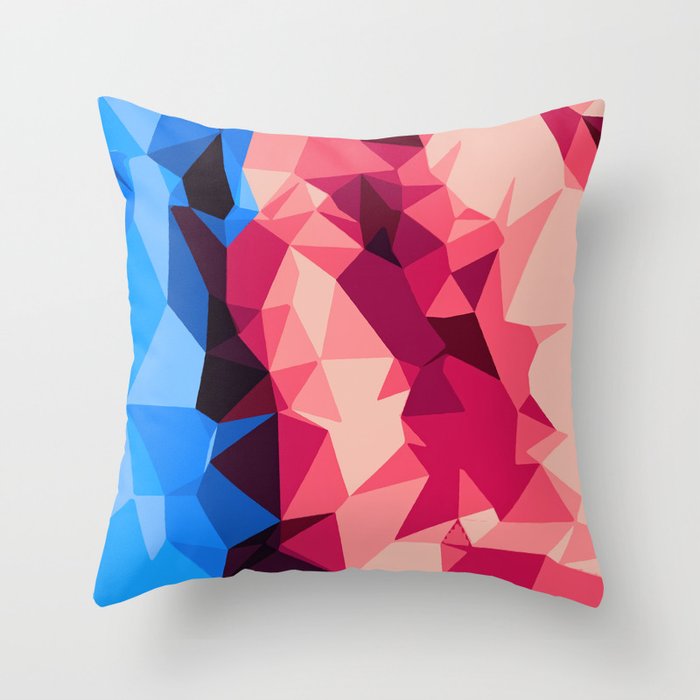 orange blue and pink modern abstract background Throw Pillow