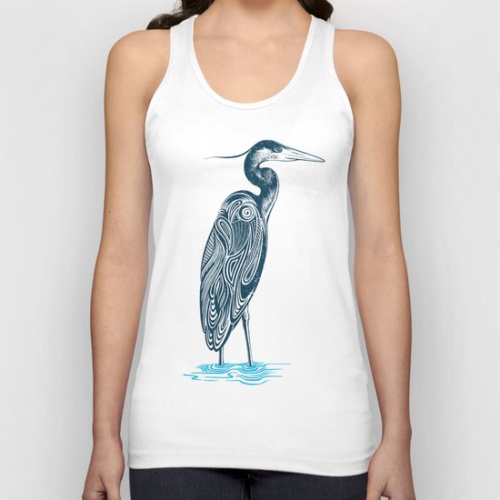 Bewitching blue heron Unisex Tank Top