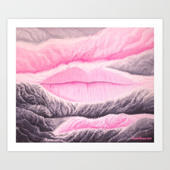 L'amour sur le bout des lèvres Art Print