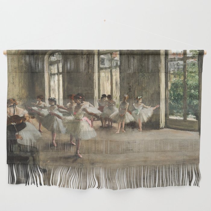 Edgar Degas French Impressionism Oil Painting Ballerinas Rehearsing Dancing Wall Hanging