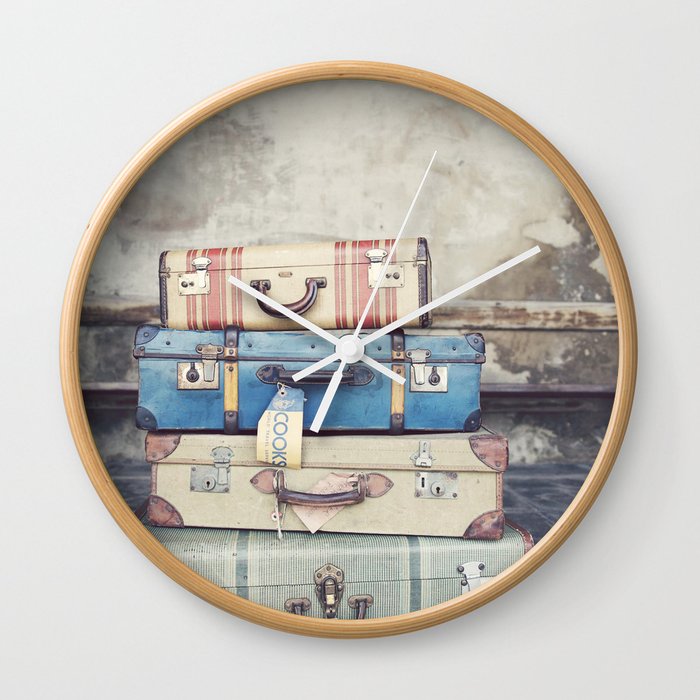 Vintage Suitcases Wall Clock